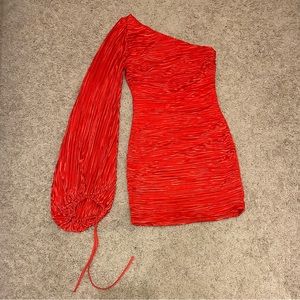 Lucy in the Sky Red One Long Sleeve Bodycon Mini Dress